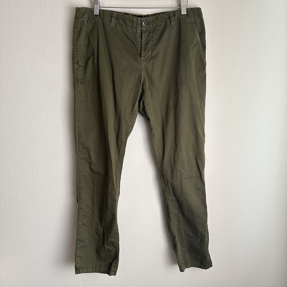 Civilianaire Chino Pants Mens 31 Olive Green‎ Made in USA Japanese Fabric Slim